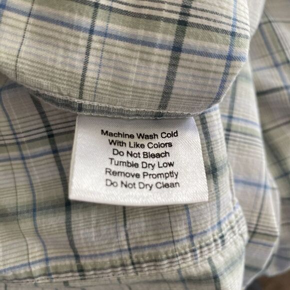 Egara Shirt Men's Extra Large Plaid Flip Cuff Green Blue White - Picture 6 of 6